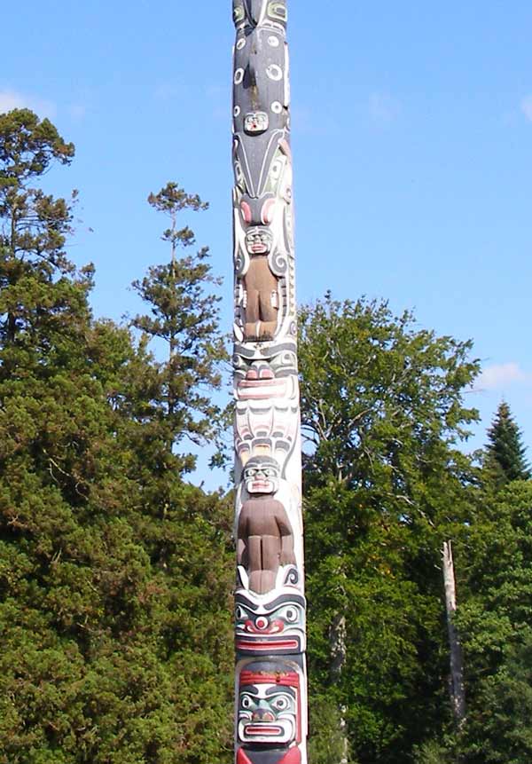 Carving detail of the totem pole 