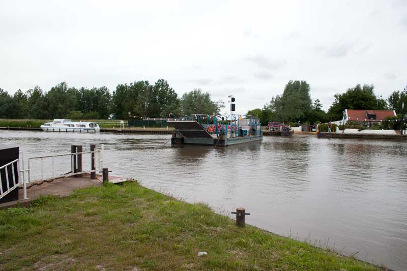 Reedham Ferry crossing the River Yare 